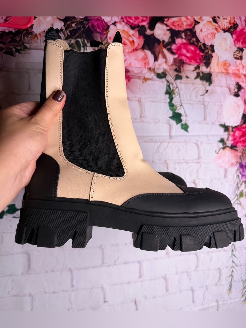 Forever 21 Faux Leather Lug Chelsea Boots